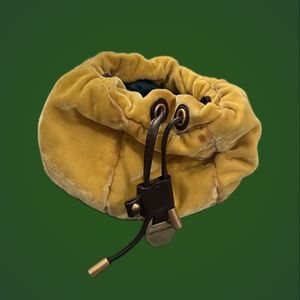 Yellow Juicy Couture Velvet Cross Body Pouch with gold chain strap